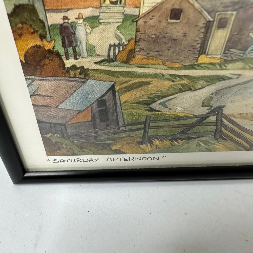 AJ Casson Saturday Afternoon Framed Canadian Masters Art Card Group of Seven 9x7 - Picture 3 of 8